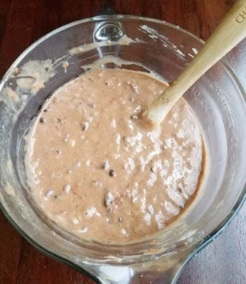 chocolate batter in bowl