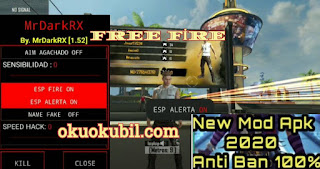 Free Fire v1.52.1 MrDarkRX Vıp Cracked Mod Menü, Otomatik Kulaklık No Root  No Ban 2020