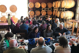 Wine tasting in a barn