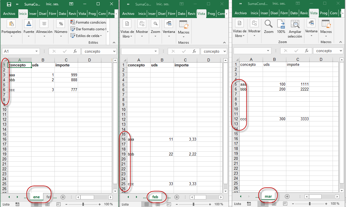 SUMAR.SI condicionado sobre diferentes hojas EXCEL