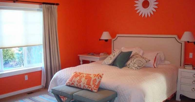 Paredes de dormitorio en color naranja - Ideas para decorar dormitorios