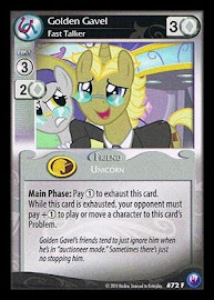 My Little Pony Golden Gavel, Fast Talker Canterlot Nights CCG Card