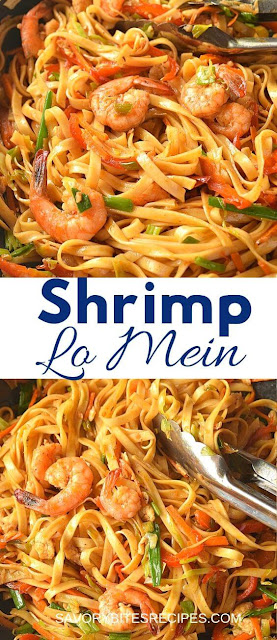 Shrimp Lo Mein Recipe {Restaurant Style} | Savory Bites Recipes - A ...