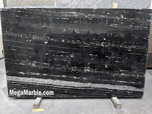 Port Black Polished Marble Slabs