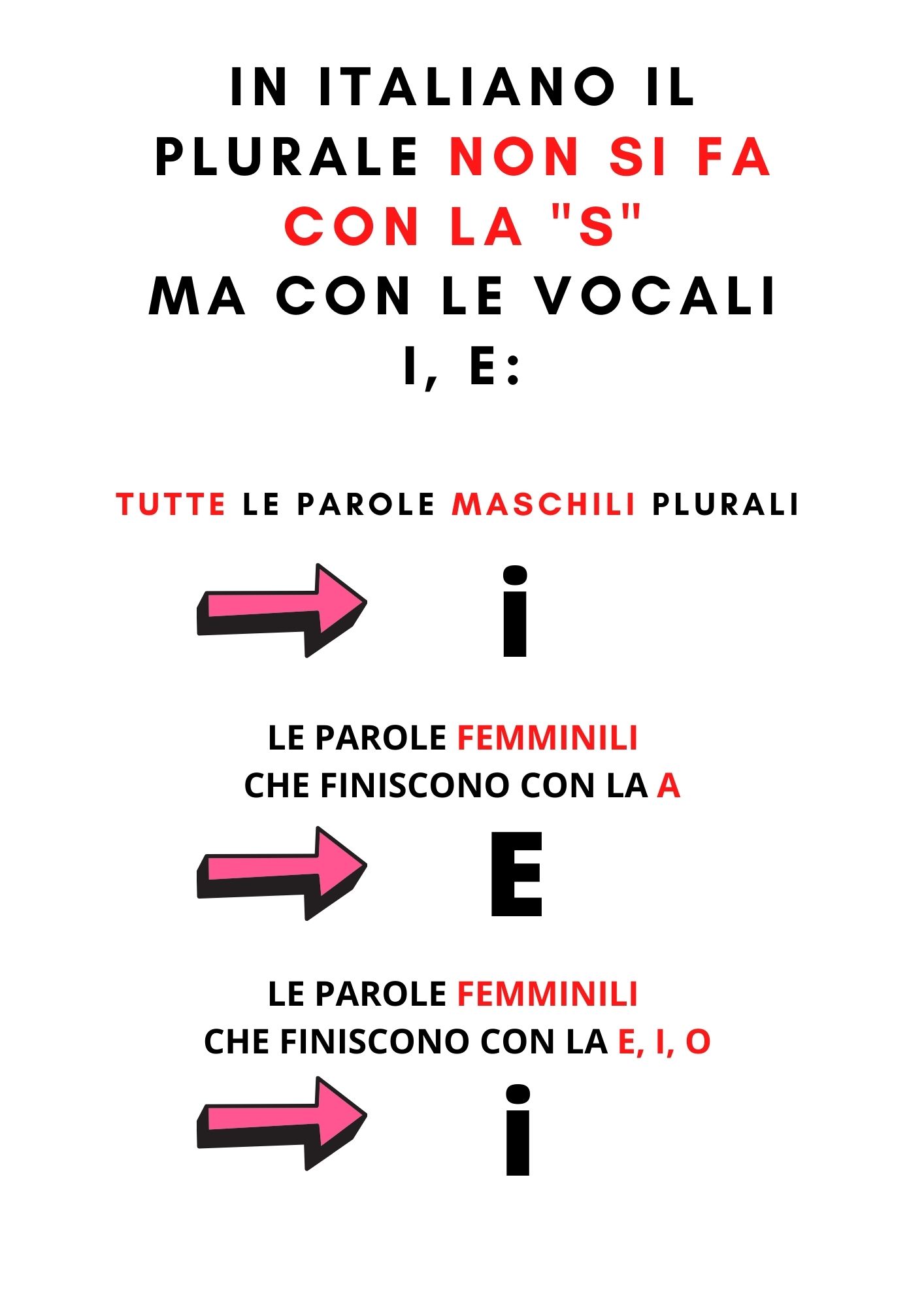 Tercer grado Castelli pluralesingolare maschilefemminile