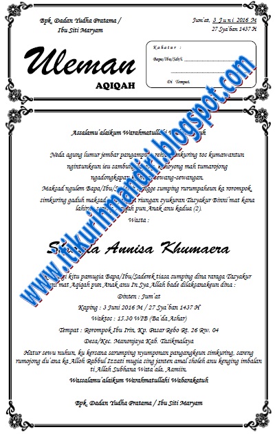 83 Contoh Undangan Syukuran Rumah Bahasa Sunda Terbaik Gratis Contoh Undangan