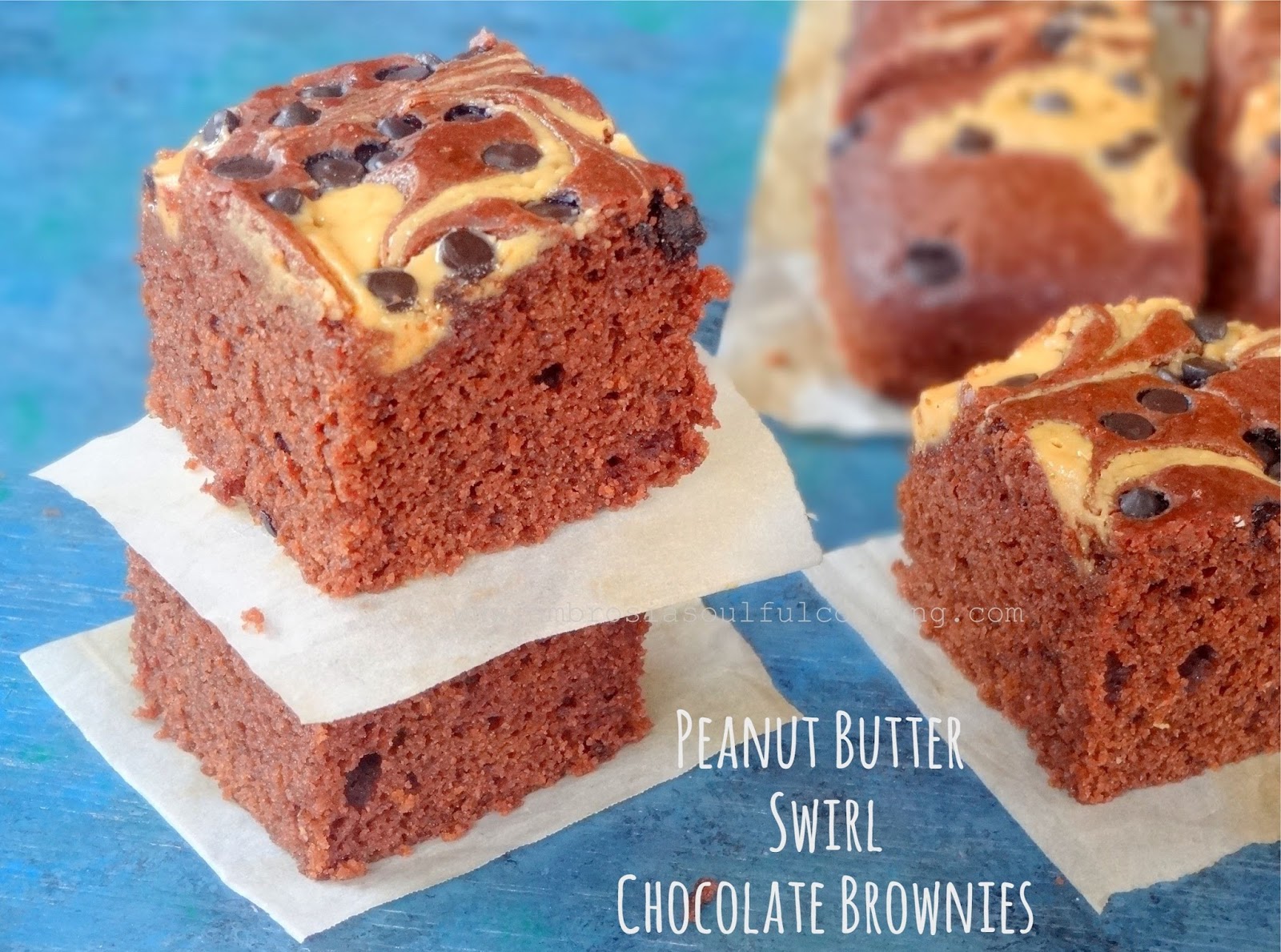 Ambrosia Peanut Butter Swirl Chocolate Brownies (Eggless)