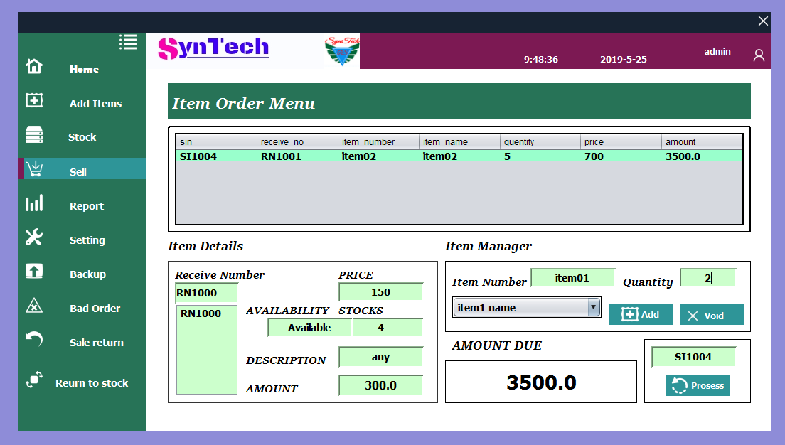 SynTech: Inventory Control System with modern GUI