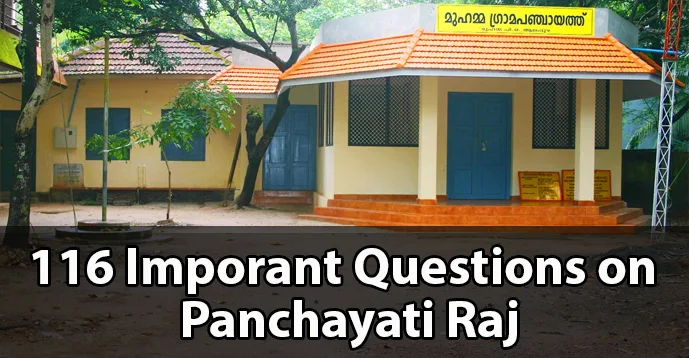 116 Important Questions on Panchayati Raj in Malayalam