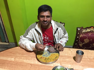 John Mark's dinner - Traditional Karnataka food, 'Ragi Ball' (millet)