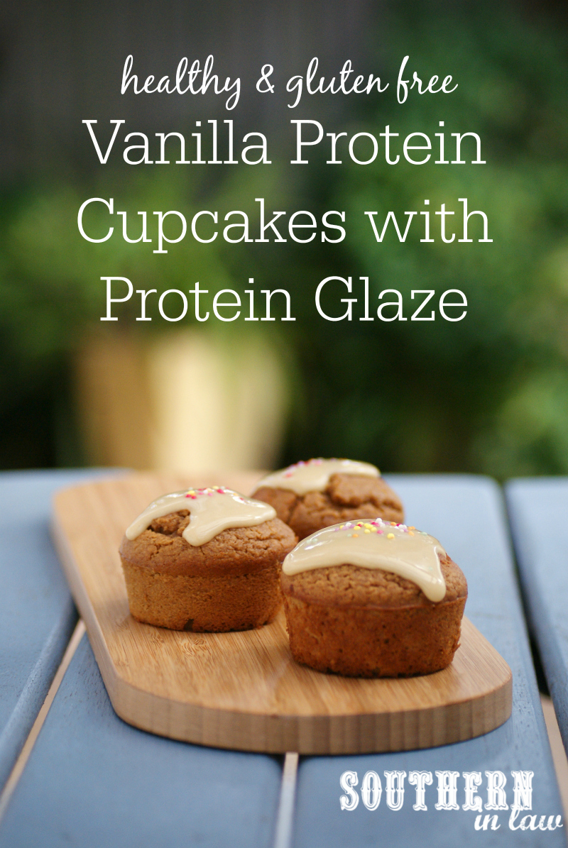 Southern In Law Recipe Vanilla Protein Cupcakes with Protein Glaze