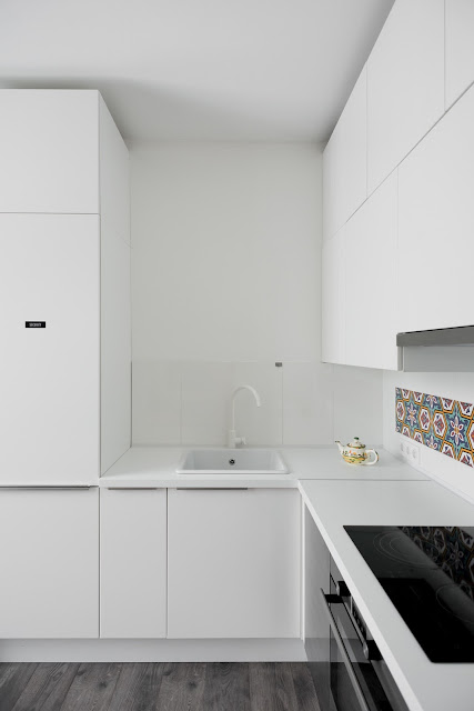 L shaped white kitchen ideas