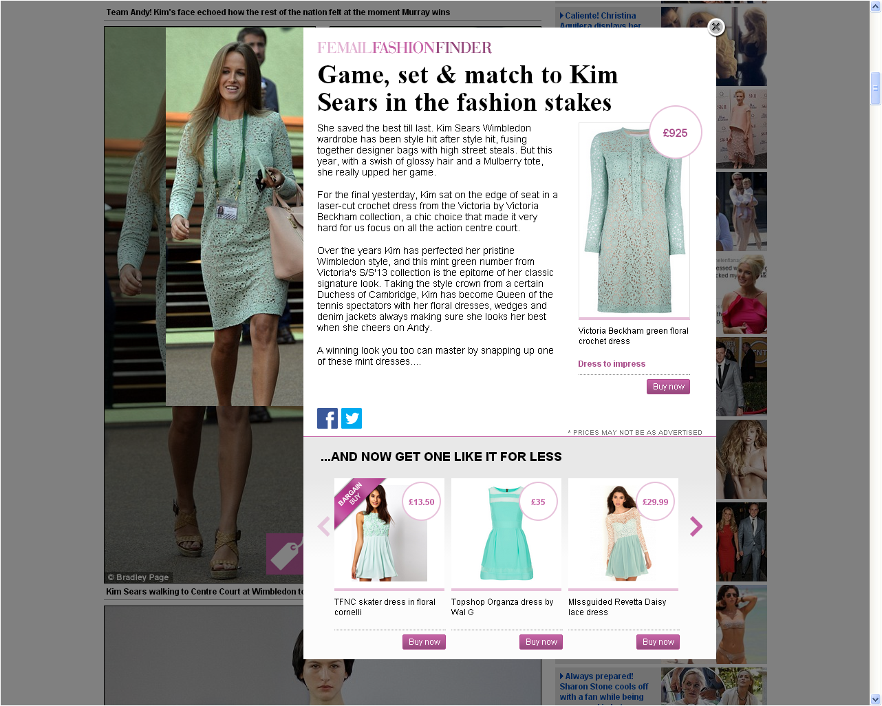 Digital Examples The Daily Mail's Femail Fashion Finder