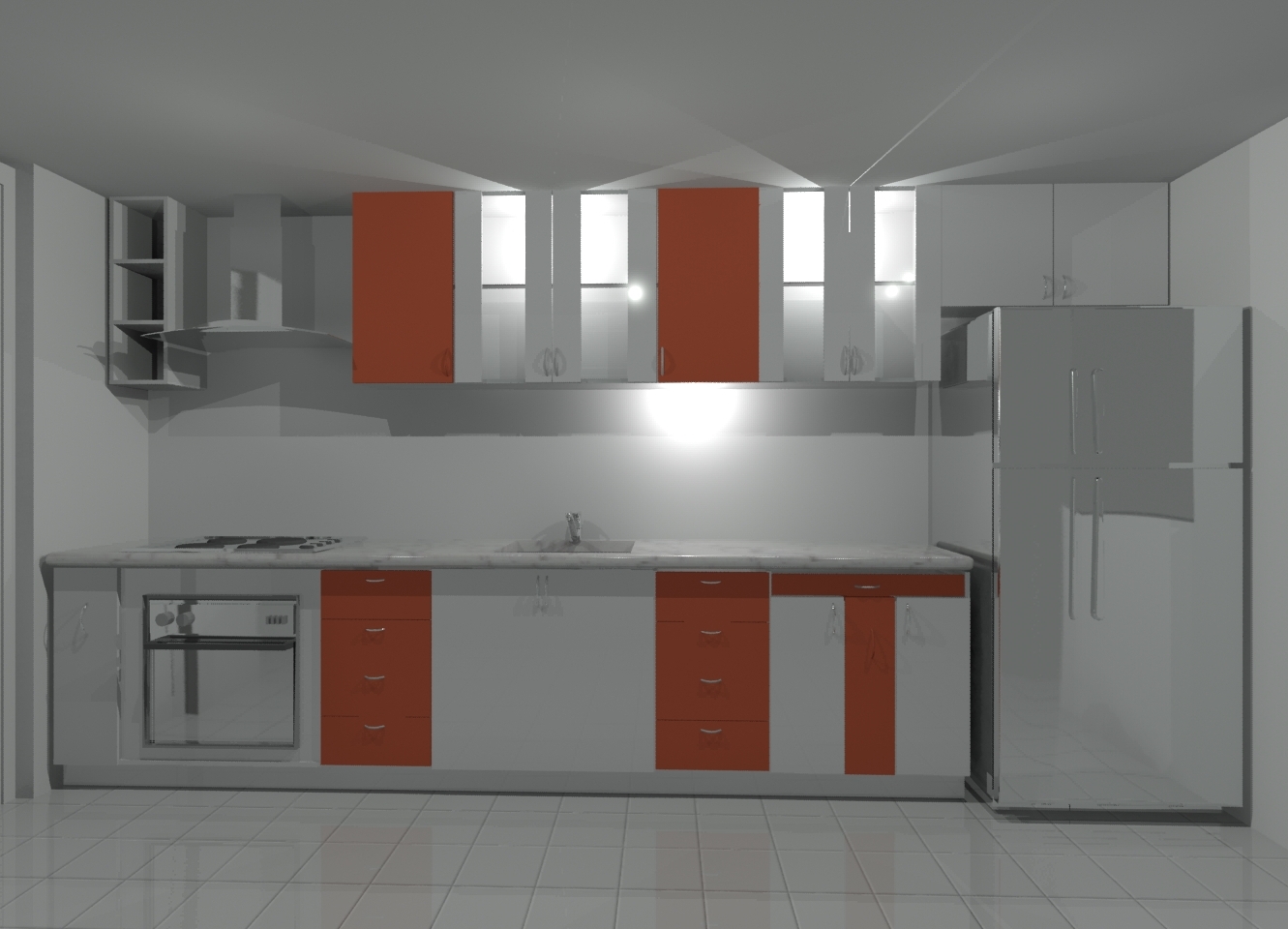Akire Design: Cocina - Blanco y Rojo
