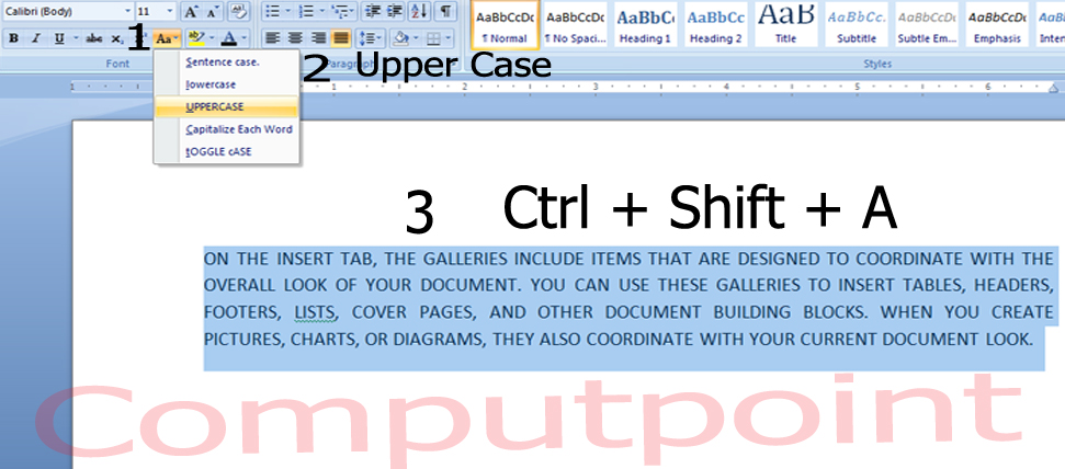 CompuTPoint: Change case tool in Ms Word