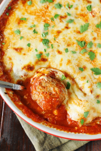 Easy Meatball Parmesan Casserole | The Kitchen is My Playground