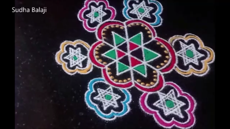 Star rangoli designs for Friday simple