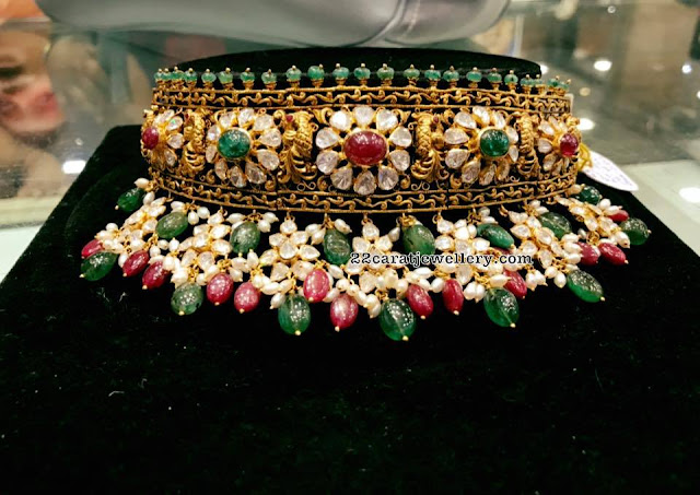 Flat Diamond Trendy Choker and Haram Flat Diamond Trendy Choker and Haram