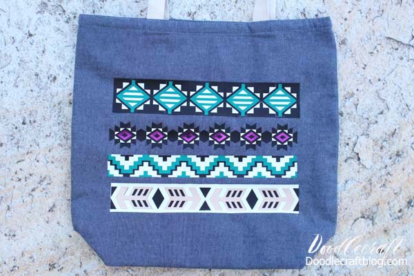 Tribal Tote Bag with Cricut Layered Iron-On Vinyl!