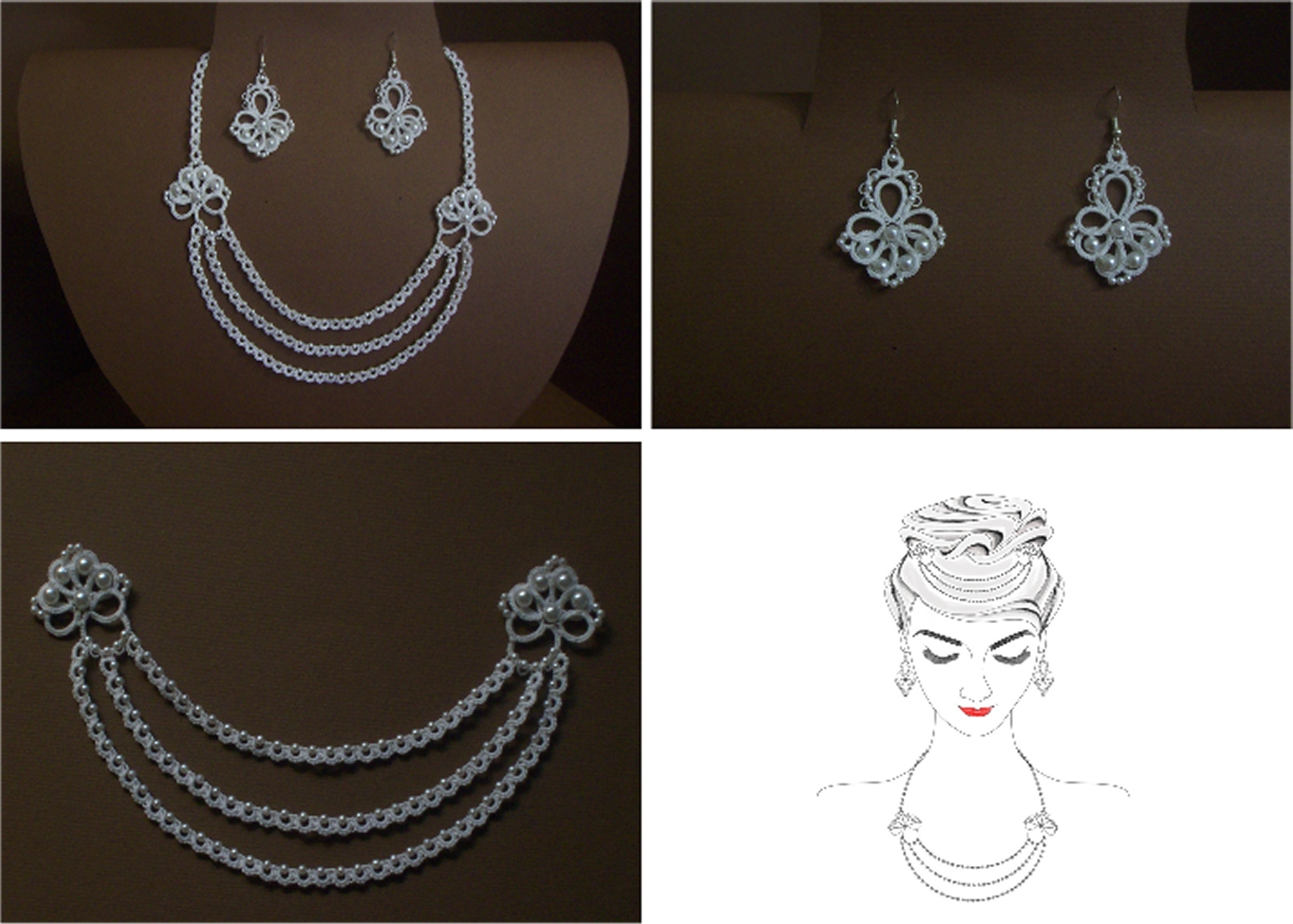 Daniela Mendola InWhite Tatting Jewelry Collection