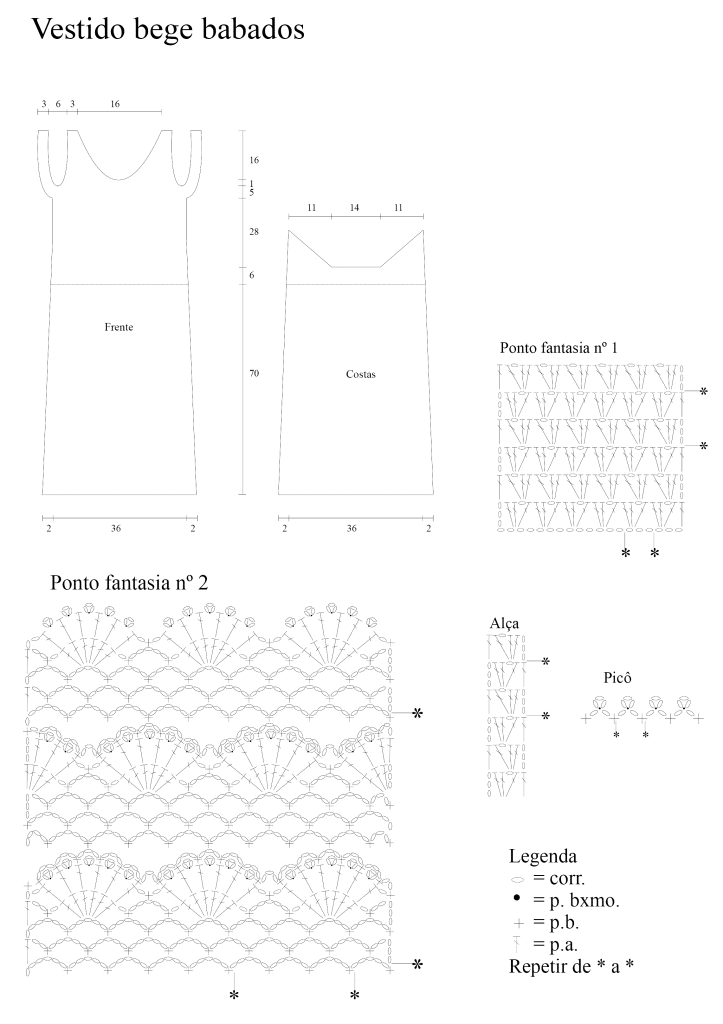 Crochet Dress Patterns Free Diagram