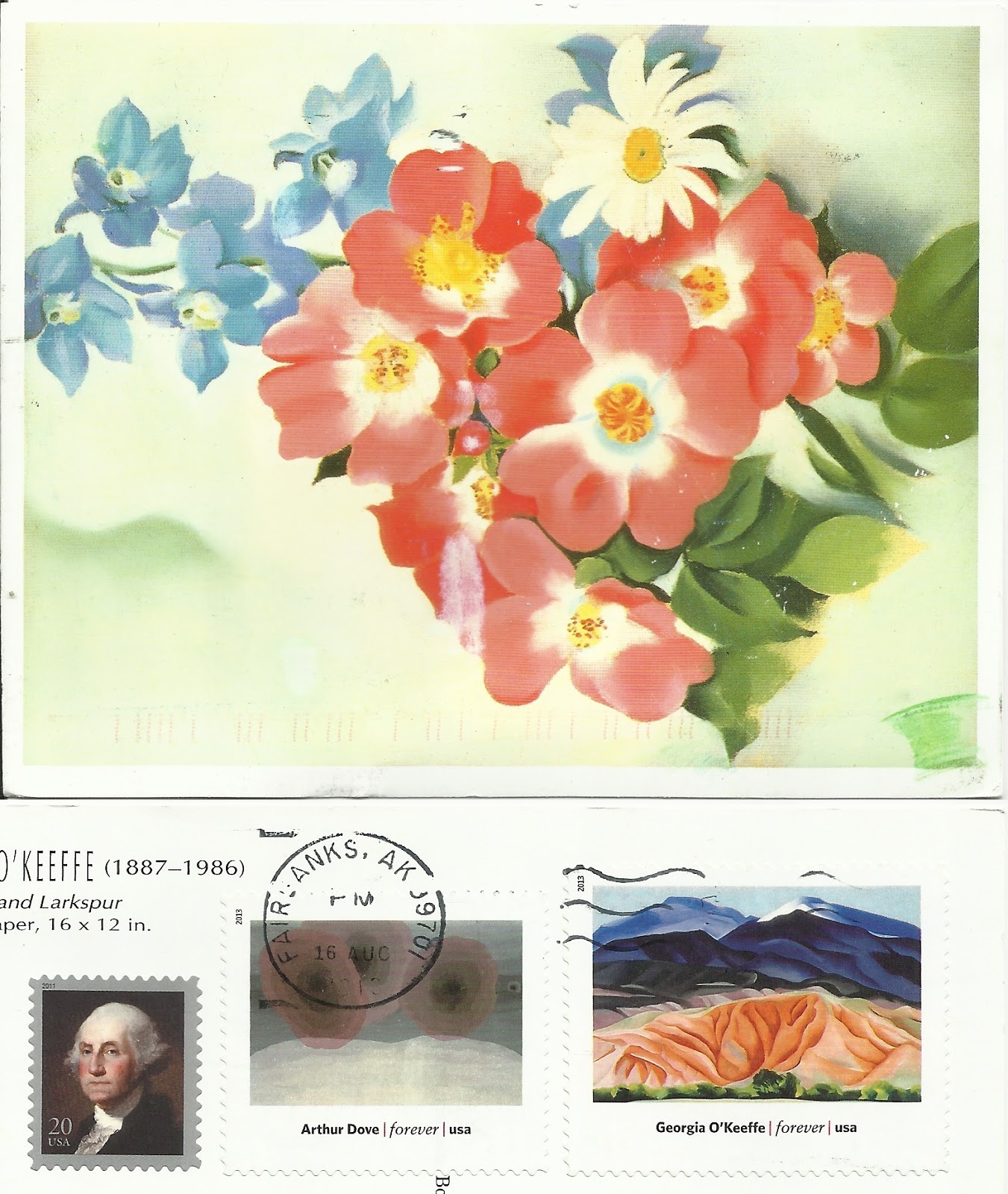 Postcards and Matching Stamps O'Keeffe from the U.S.A.