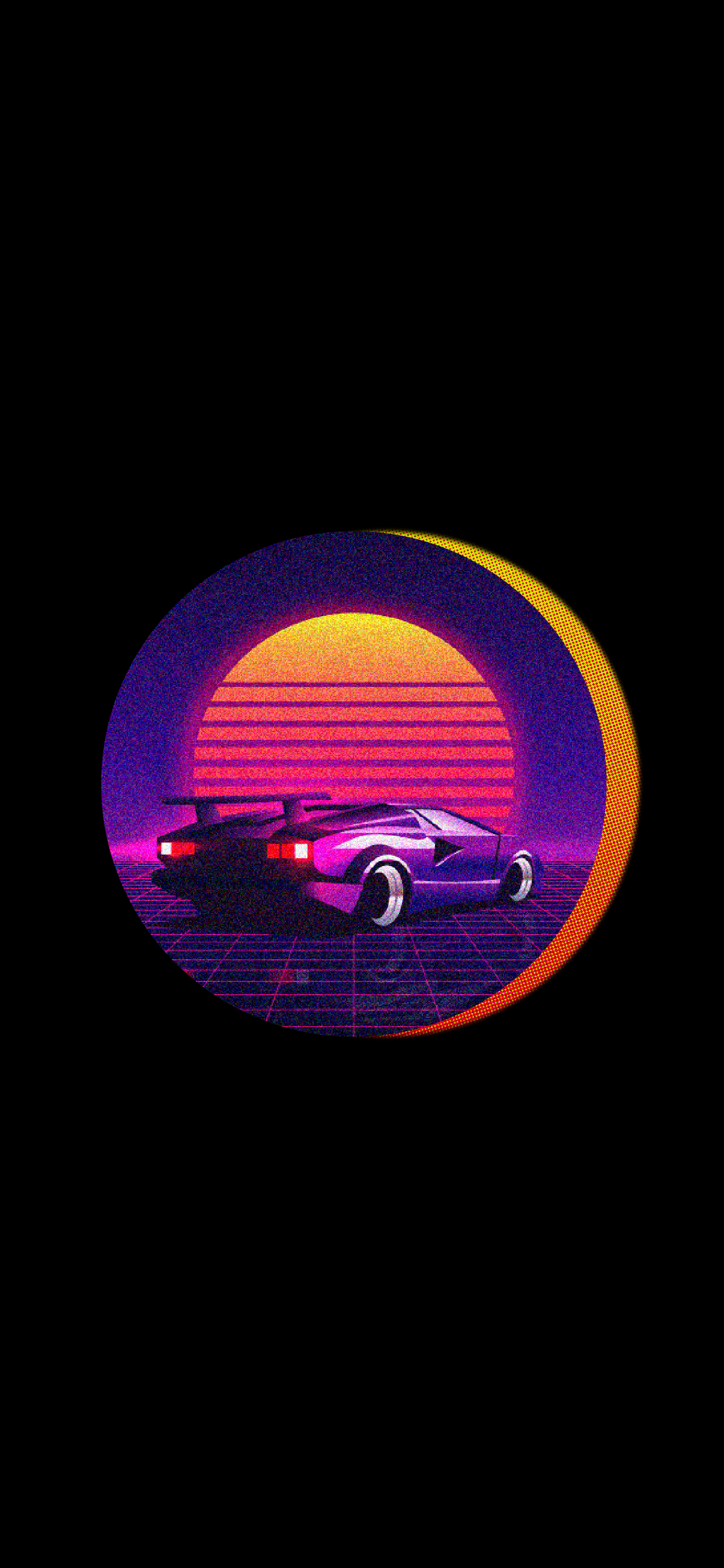 synthwave car retro style
