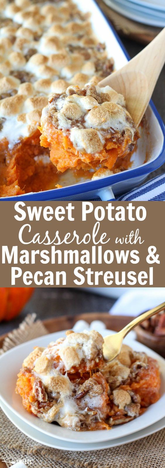 SWEET POTATO CASSEROLE WITH MARSHMALLOWS AND STREUSEL