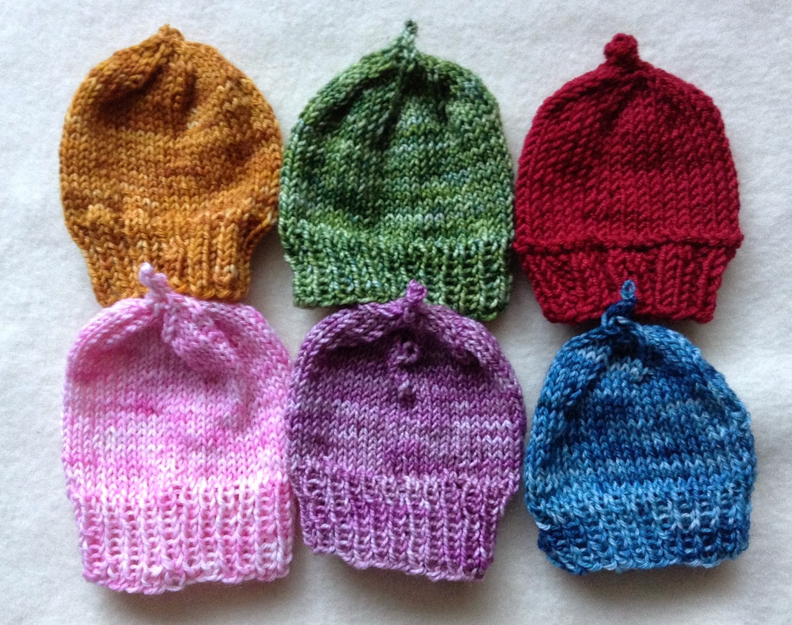 Knitting for Peace: Six Fingering Weight Yarn Preemie Hats