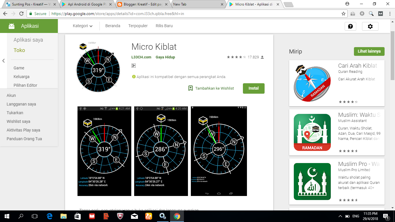 aplikasi arah kiblat