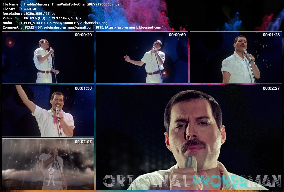 EXCLUSIVE PRORES MUSIC VIDEO Freddie Mercury Time Waits For No One