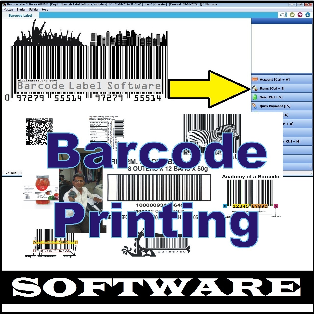 Barcode Label Design List Billing Software Guru