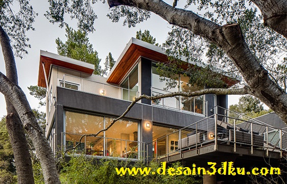 10 Desain Rumah Modern Kontemporer di Bukit Tropis