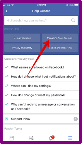 how to deactivate facebook account on phone app