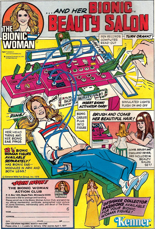 Space1970 Six Million Dollar Man Bionic Woman Comic Book Toy Ads