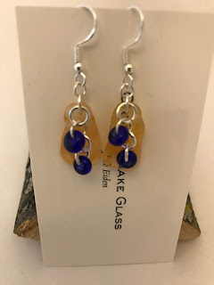 orange and blue earrings