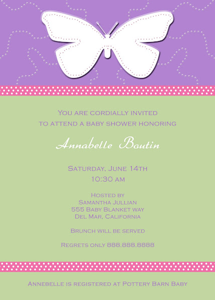 Whimsical Butterfly Baby Shower Invitation
