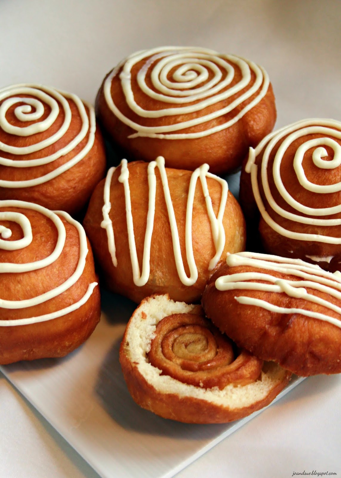 Jo and Sue Cinnamon Bun Stuffed Donuts