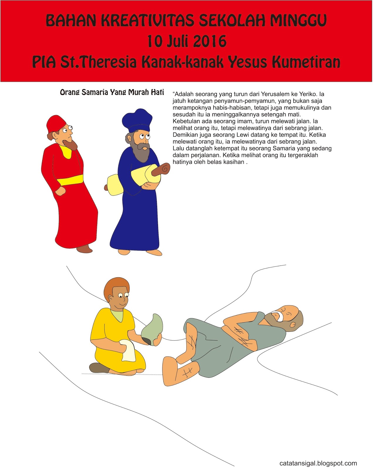 Catatan SiGal Bahan Kreativitas Sekolah Minggu 10 Juli