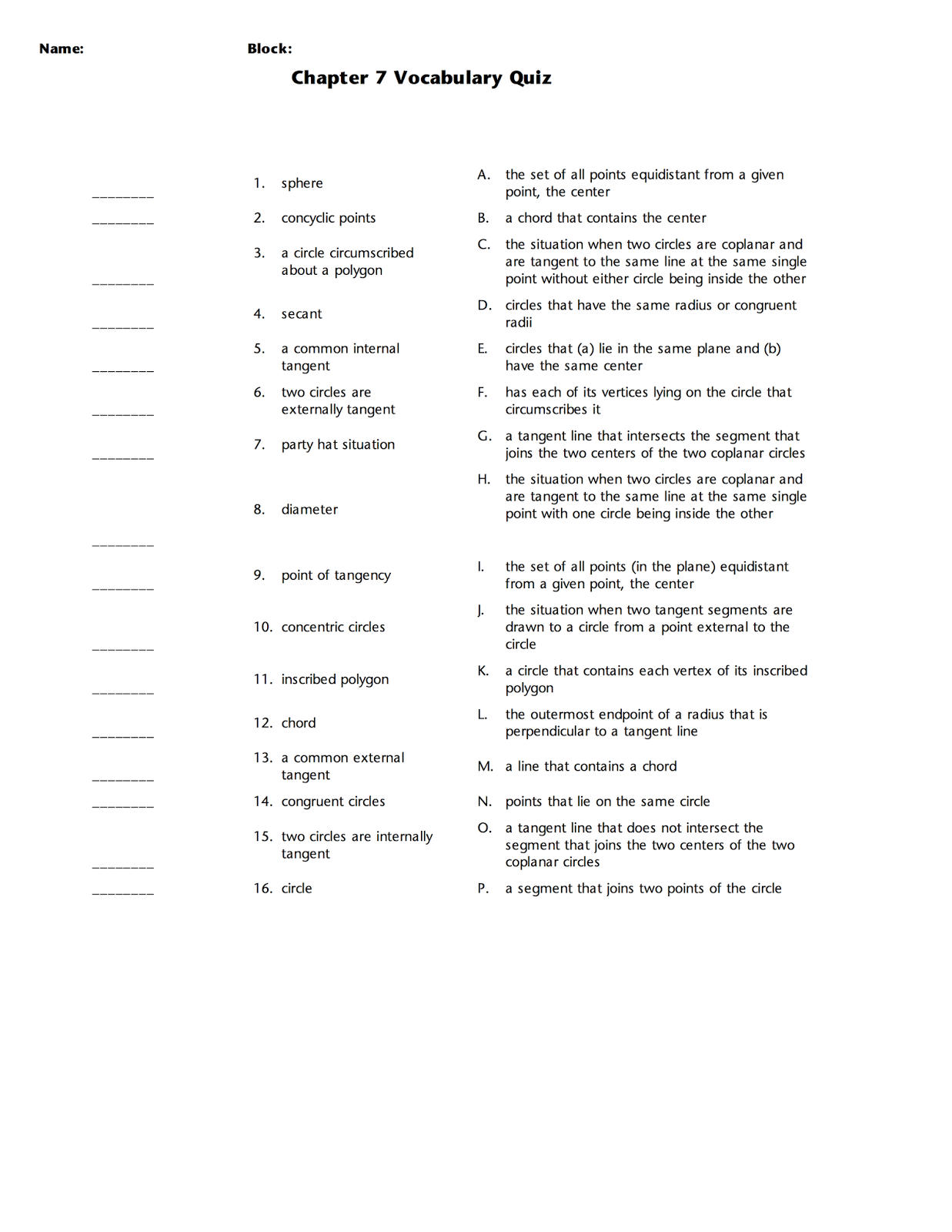 cheesemonkey wonders Things That Work 1 Regular Vocab Quizzes in