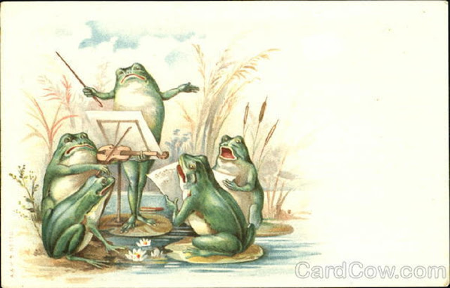 Лягушки - старинные открытки и иллюстрации