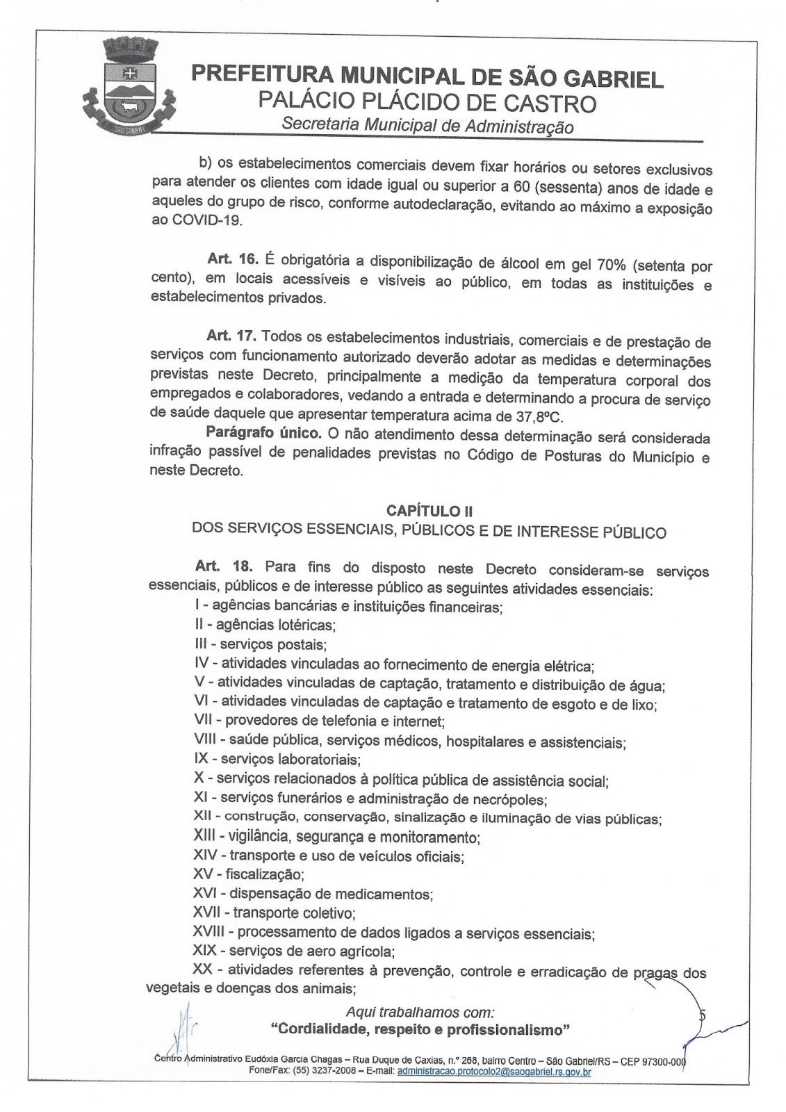 Caderno7 Prefeitura de São Gabriel lança novo decreto reabrindo o