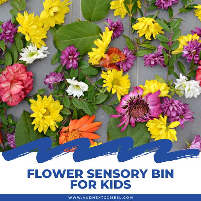 Flower sensory bin
