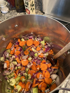 saute vegetables in olive oil first