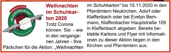Kirche Adorf Erzgebirge Aktion Weihnachten Im Schuhkarton Bis 15 November