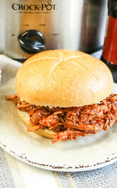 Pulled pork sandwich on a plate
