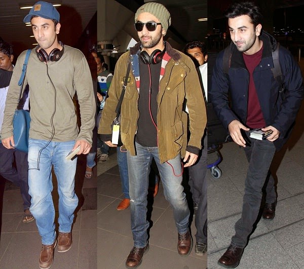 Ranbir kapoor dashing airport style