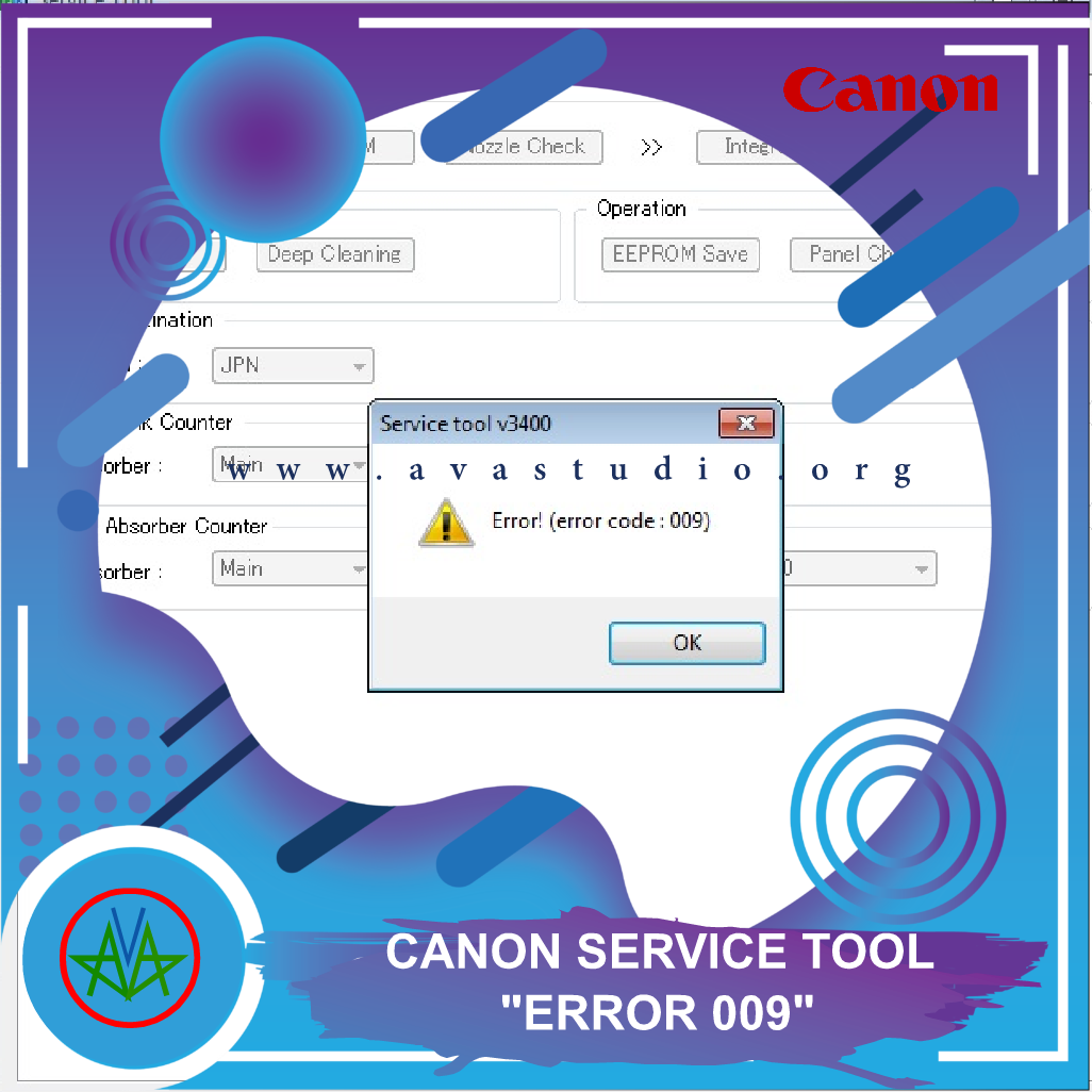 How to solve Canon Service Tool "Error Code 009"