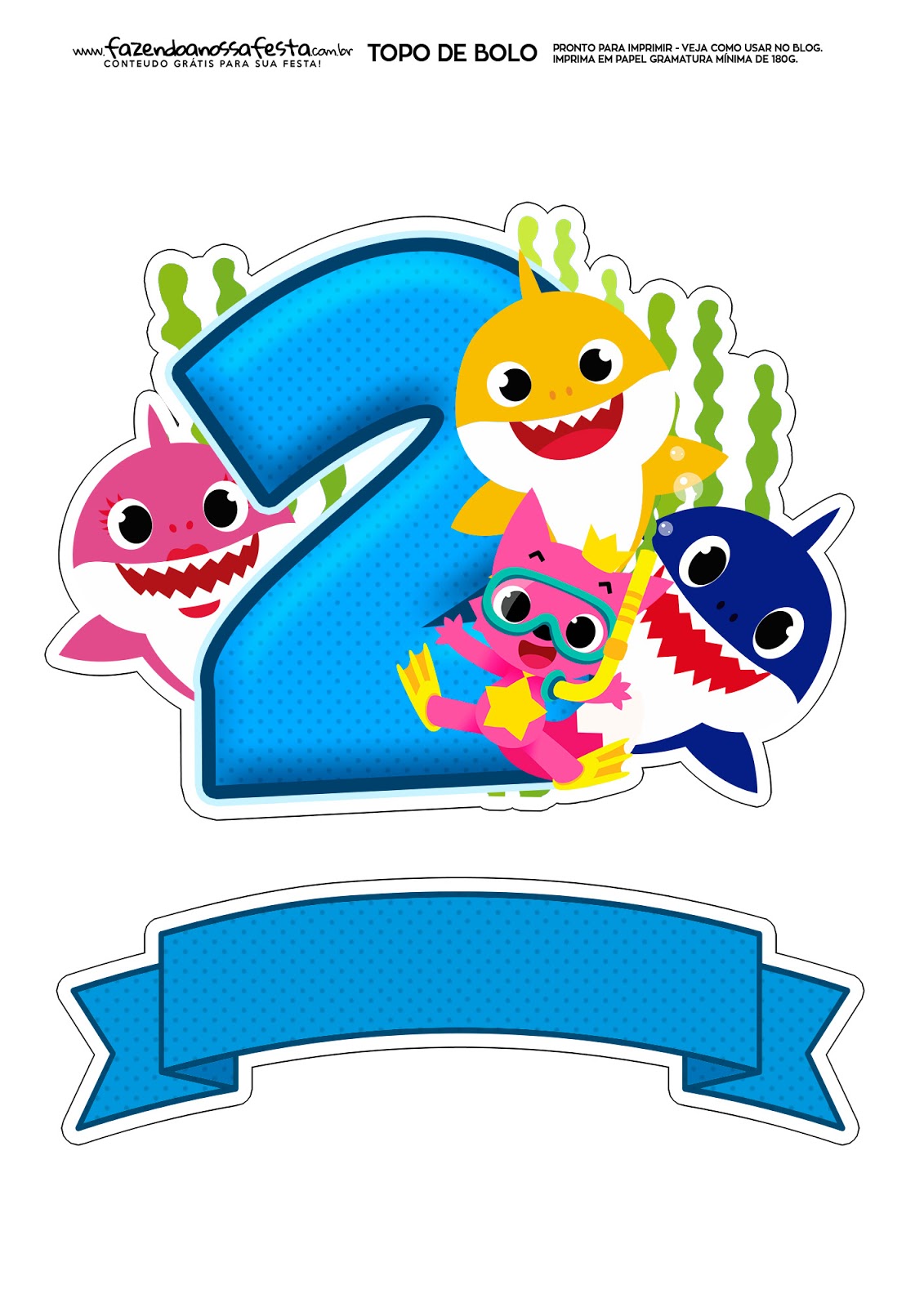 Baby Shark Free Printable Cake Toppers Oh My Baby Baby Shark Free Printable Cake Toppers Oh My Baby