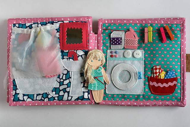 Dollhouse for Lizuca. Handmade fabric/felt dollhouse quiet book for girls